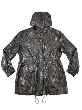 Nikki Jones cheetah hooded rain jacket Womens L-XL
Packable Travel brown bronze